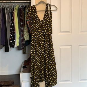 Black with yellow roses dress